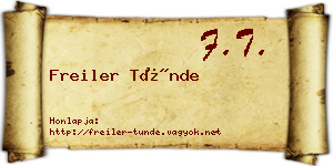Freiler Tünde névjegykártya